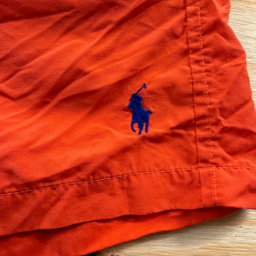 Polo Ralph Lauren Orange Swim Trunks Mesh Lined Pony Logo - Picture 2 of 6